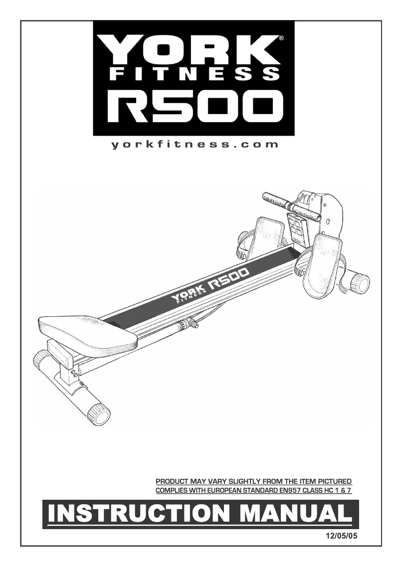 Página 1 del manual Manual de usuario York Fitness R500