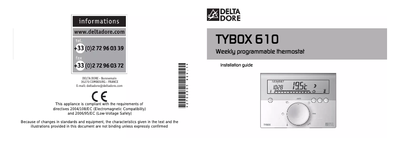Page 1 de la notice Manuel utilisateur Delta Dore Tybox 610