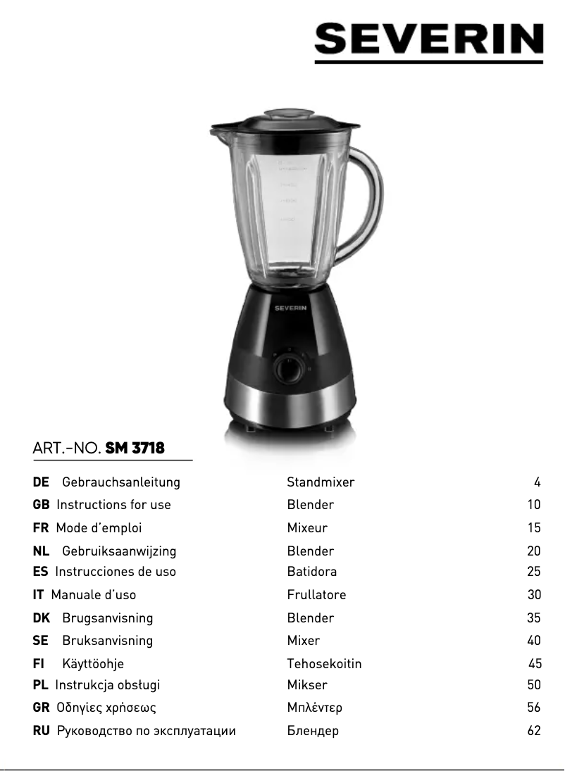Page n°1 - Fiche technique Severin SM 3718
