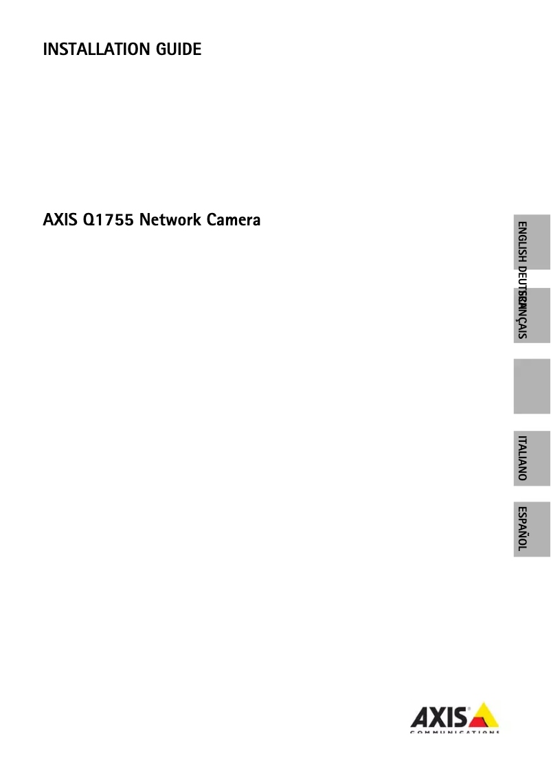 Page 1 de la notice Manuel utilisateur Axis Q1755
