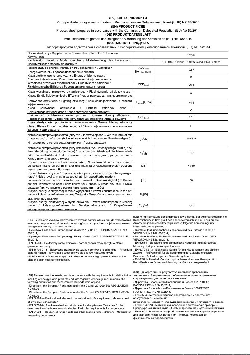 Page n°1 - Mode d'emploi Kernau KCH 0140 B Island