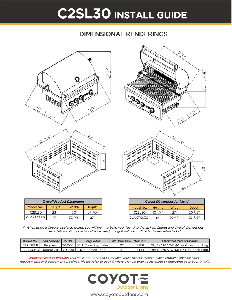 Page n°1 - Guide de démarrage rapide Coyote C2SL30LP-FS