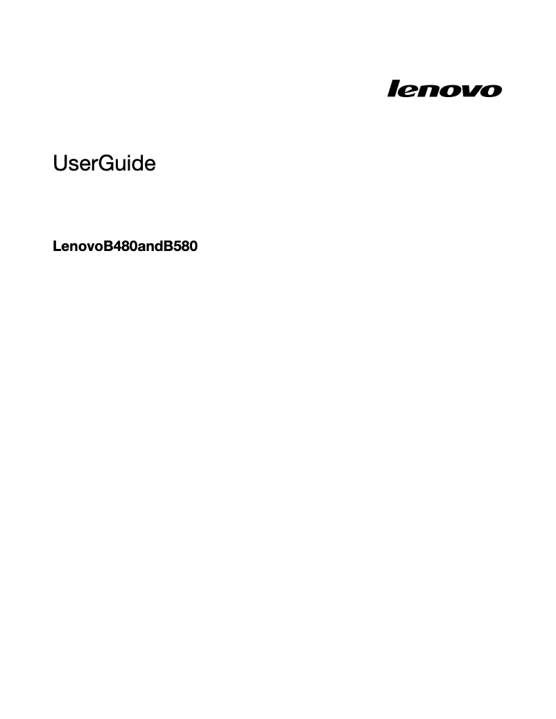 Page n°1 - Manuel utilisateur Lenovo B480