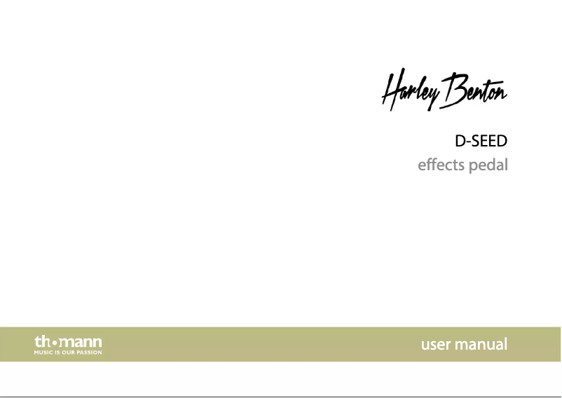 Page n°1 - Manuel utilisateur Harley Benton D-SEED