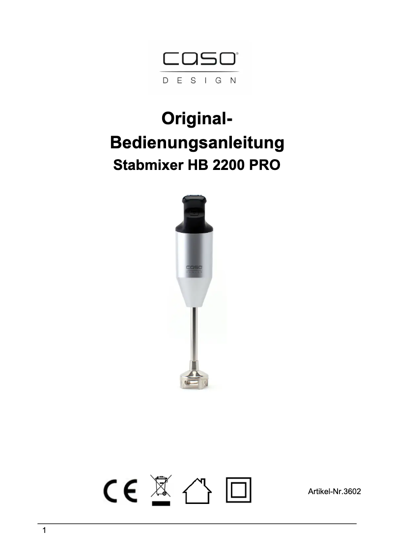 Page 1 de la notice Manuel utilisateur Caso HB 2200 ro