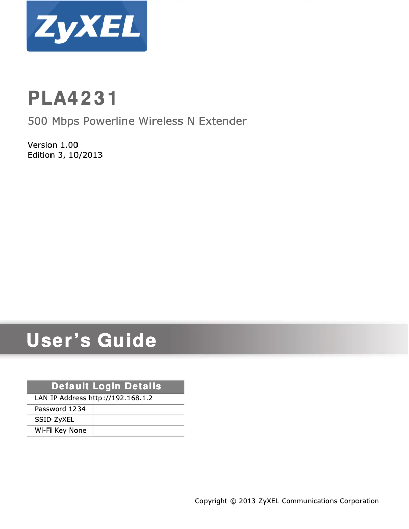 Image de la première page du manuel de l'appareil PLA4231