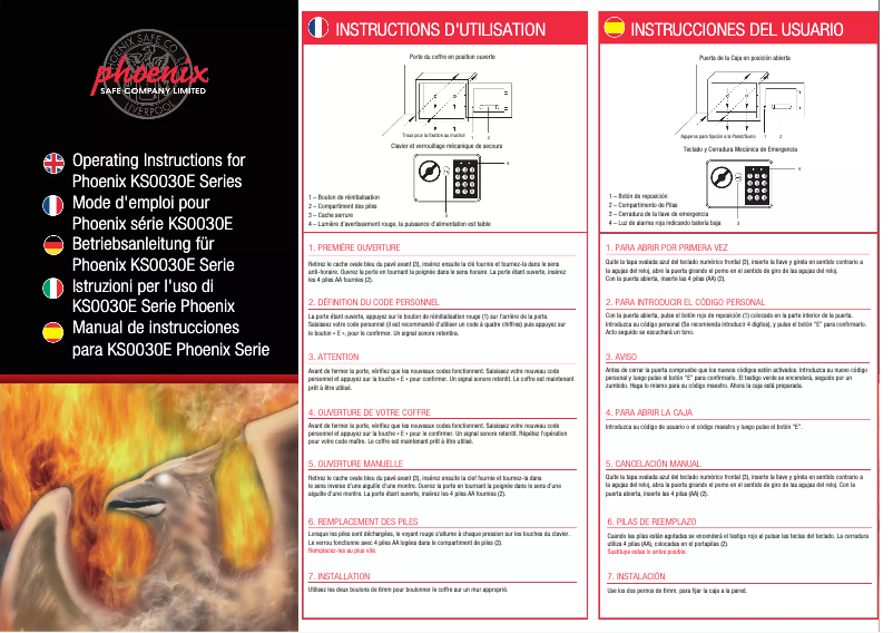 Page 1 de la notice Manuel utilisateur Phoenix KS0033E MKII