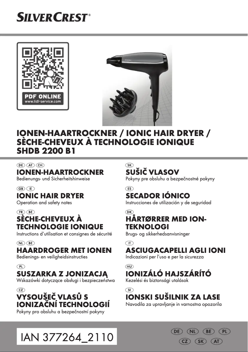 Page n°1 - Manuel utilisateur SilverCrest SHTD 2200D A1