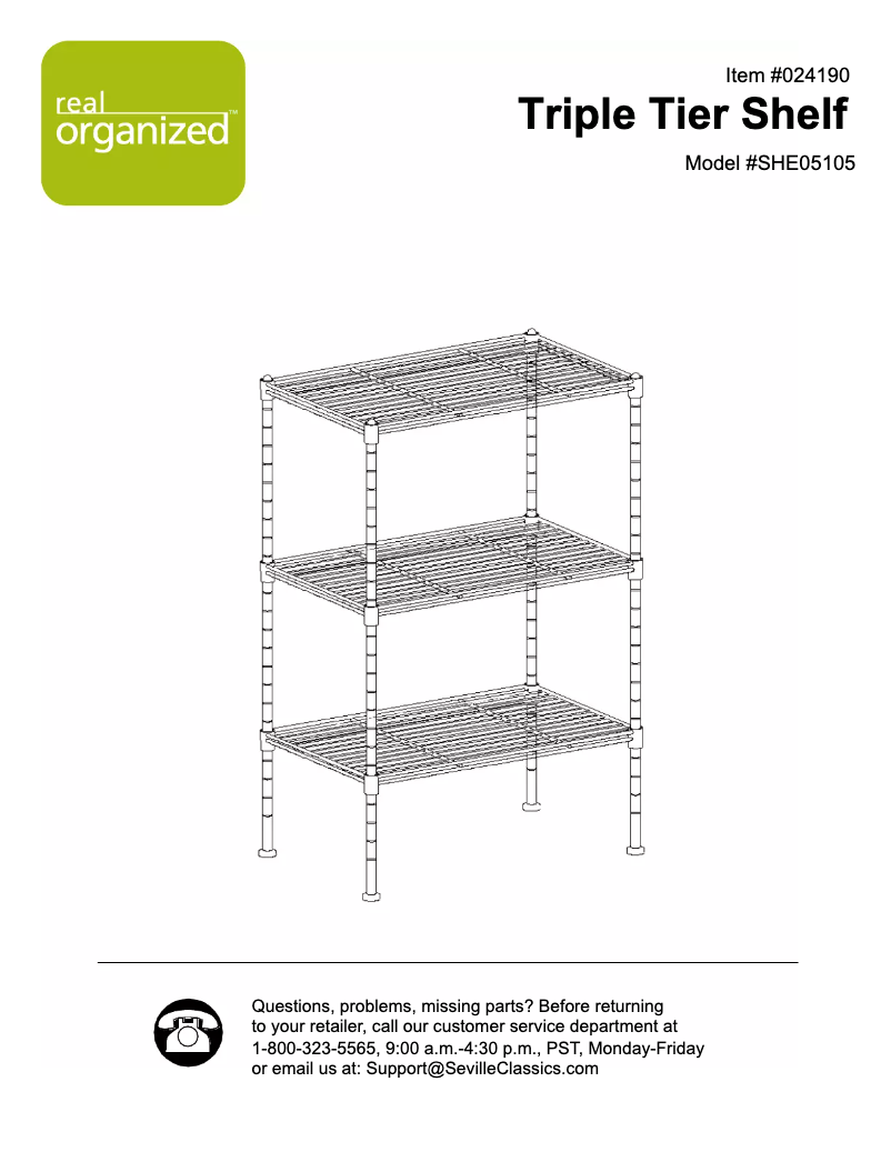 Page n°1 - Manuel utilisateur Seville Classics SHE05105ZB