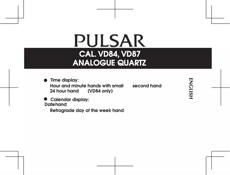 Página 1 del manual Manual de usuario Pulsar VD87