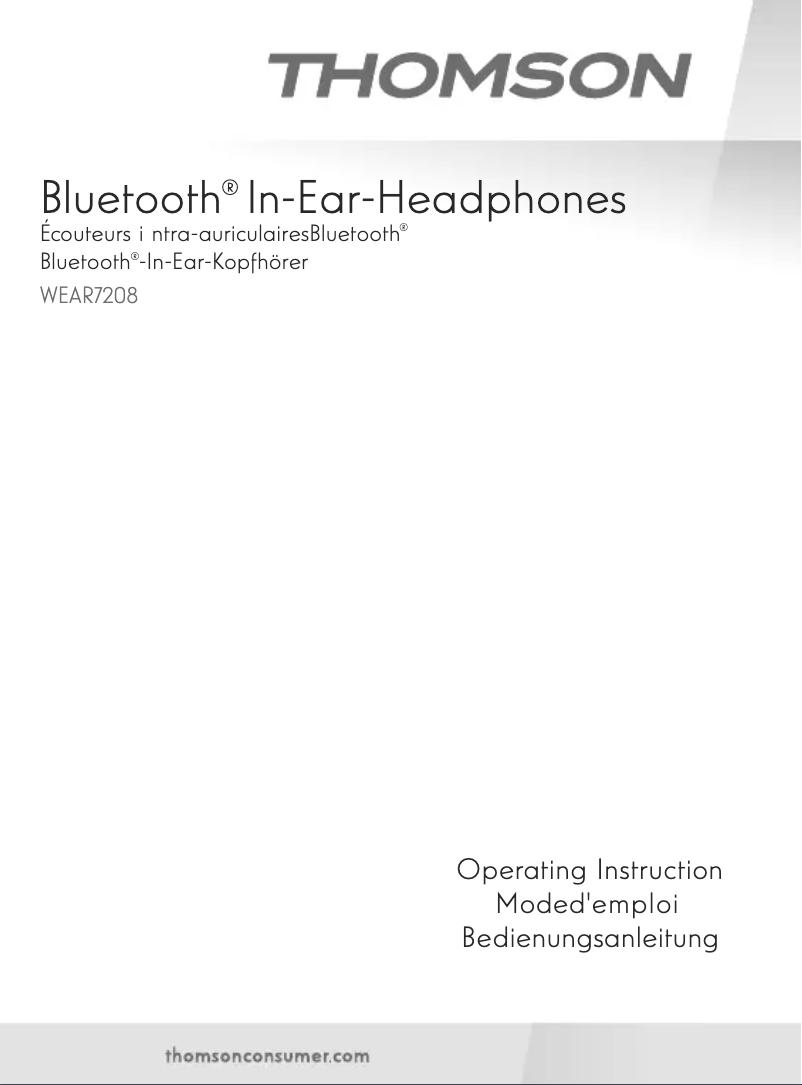 Page 1 de la notice Manuel utilisateur Thomson WEAR7208