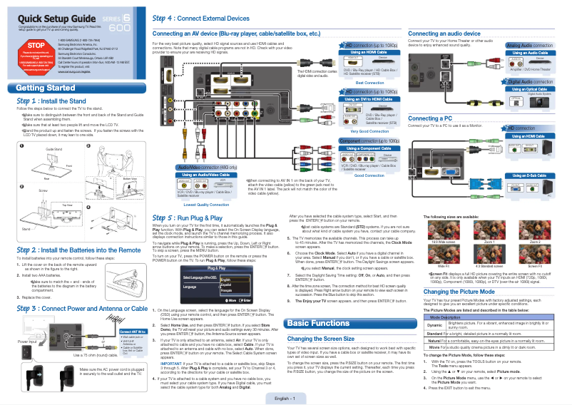 Page n°1 - Manuel utilisateur Samsung LN46C600F3F