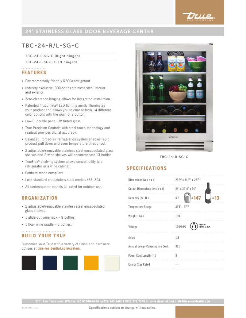 Image de la première page du manuel de l'appareil TBC-24-R-SG-C