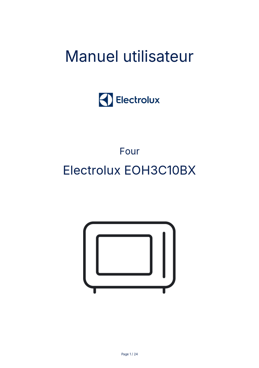 Image de la première page du manuel de l'appareil EOH3C10BX