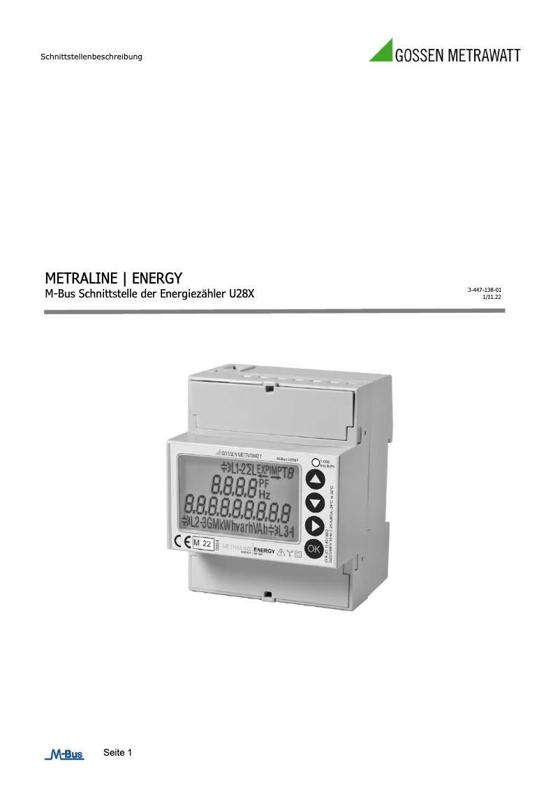 Page 1 de la notice Label énergétique Gossen Metrawatt METRALINE ENERGY U281