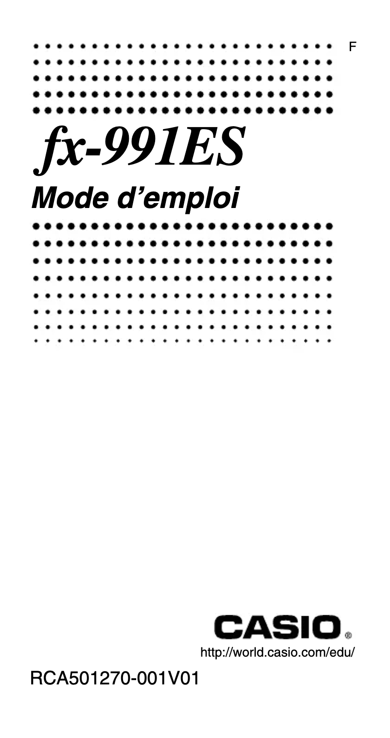 Image de la première page du manuel de l'appareil FX-991ES
