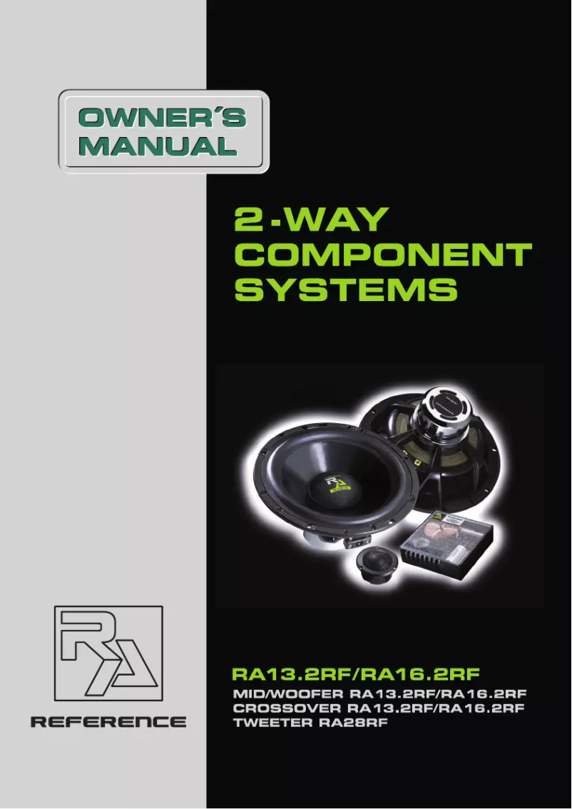 Page 1 de la notice Manuel utilisateur Radical Audio RA13.2RF