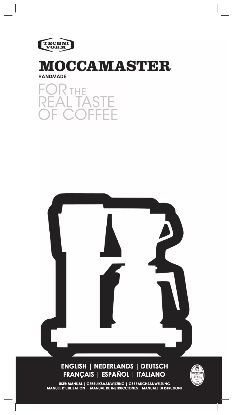 Image de la première page du manuel de l'appareil MoccaMaster KGB Select