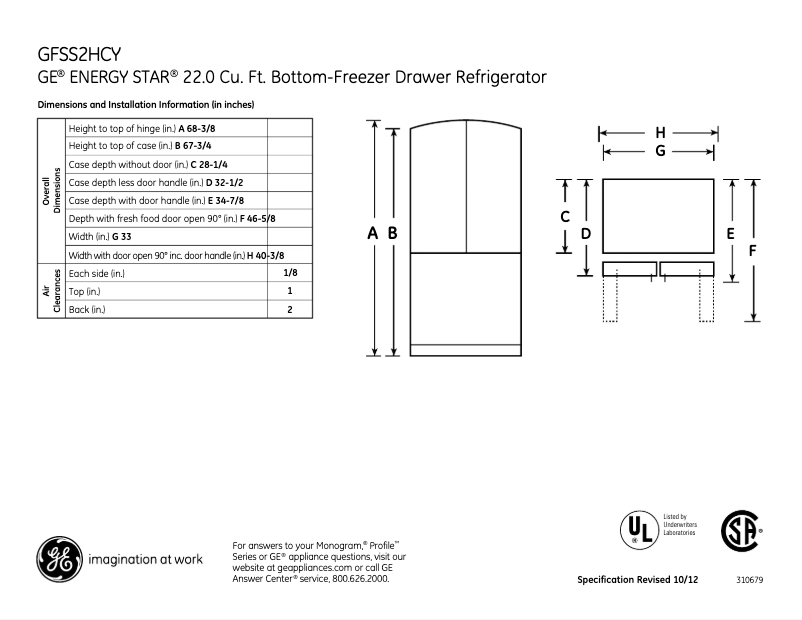 Image de la première page du manuel de l'appareil GFSS2HCYSS