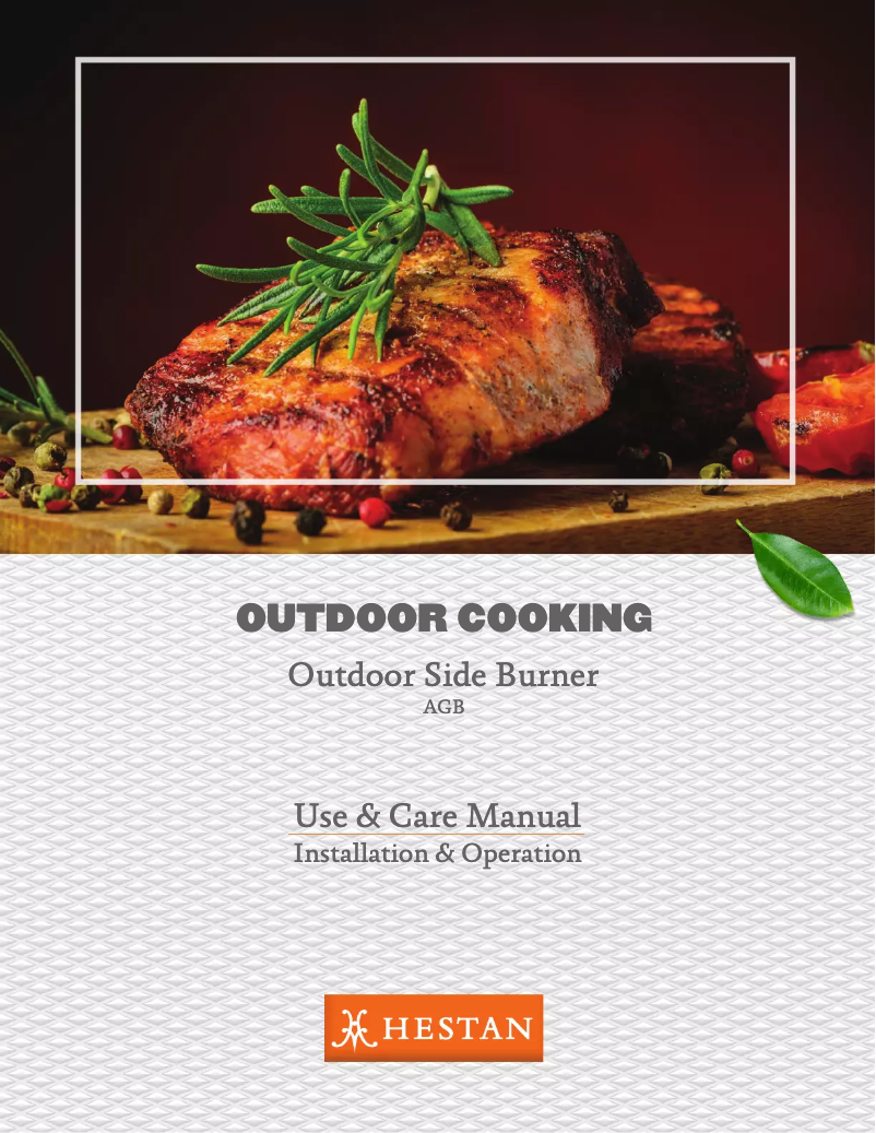 Page 1 de la notice Manuel utilisateur Hestan AGB122-NG-OR