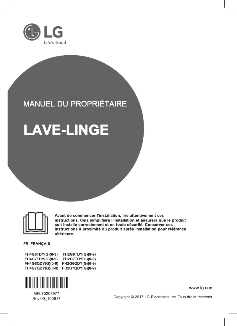 Page 1 de la notice Manuel utilisateur LG FH2G7QDY5