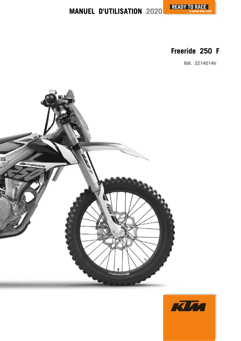 Page 1 de la notice Manuel utilisateur KTM Freeride 250 F (2020)