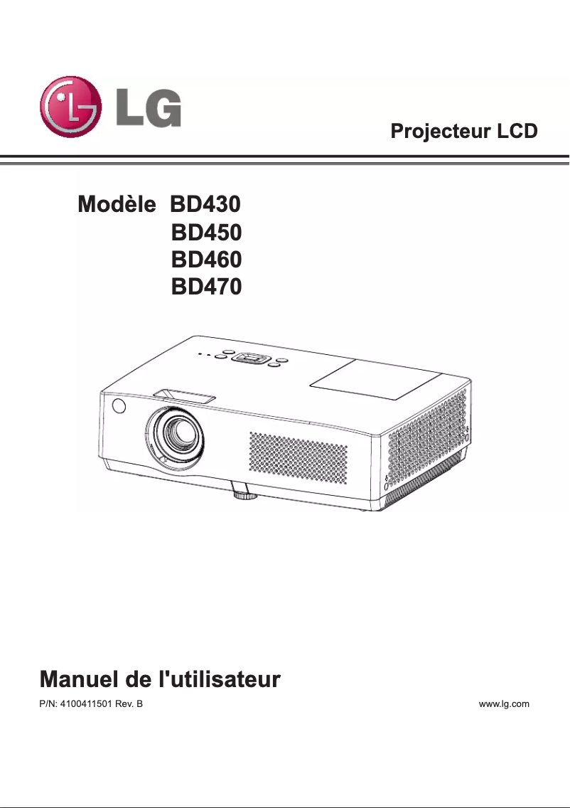 Page 1 de la notice Manuel utilisateur LG BD460