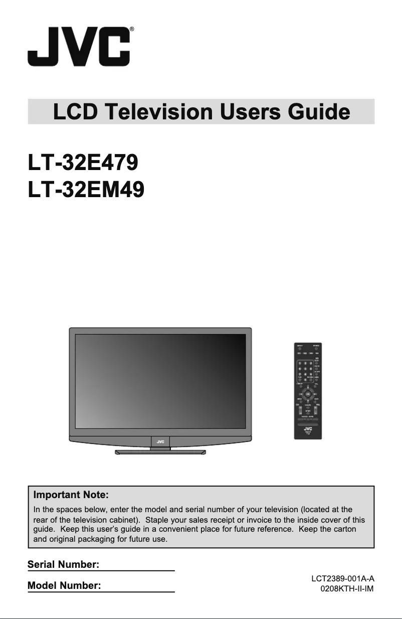 Page 1 de la notice Manuel utilisateur JVC LT-32E479