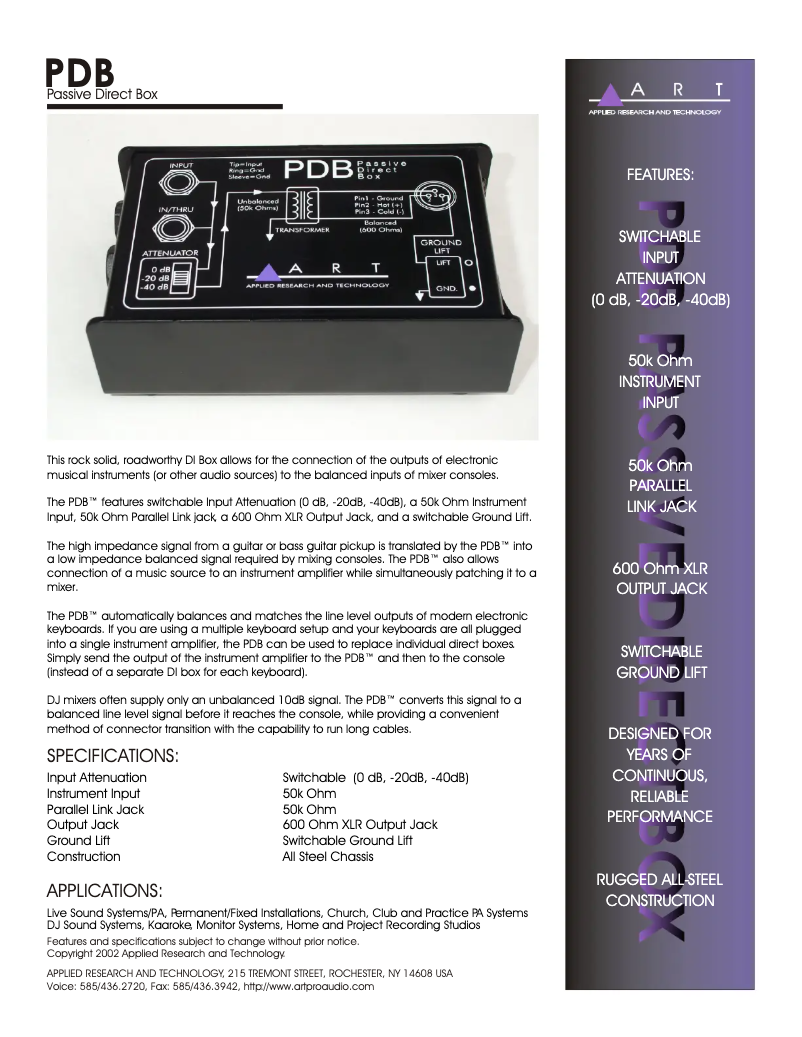 Imagen de la primera página del manual del dispositivo PDB