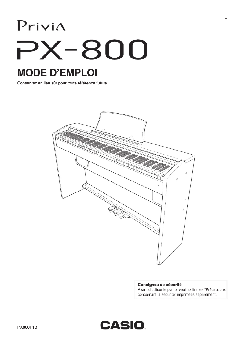 Page 1 de la notice Manuel utilisateur Casio PX-800
