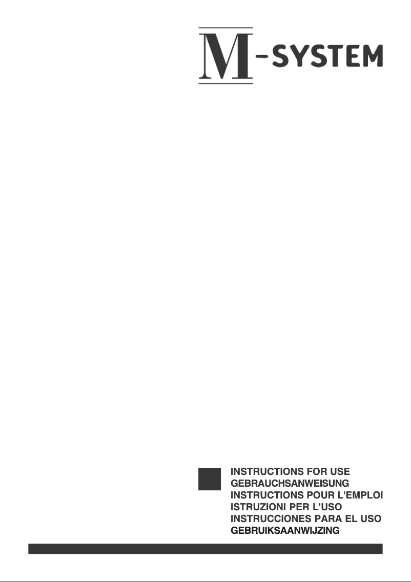 Page 1 de la notice Manuel utilisateur M-System MVK-60