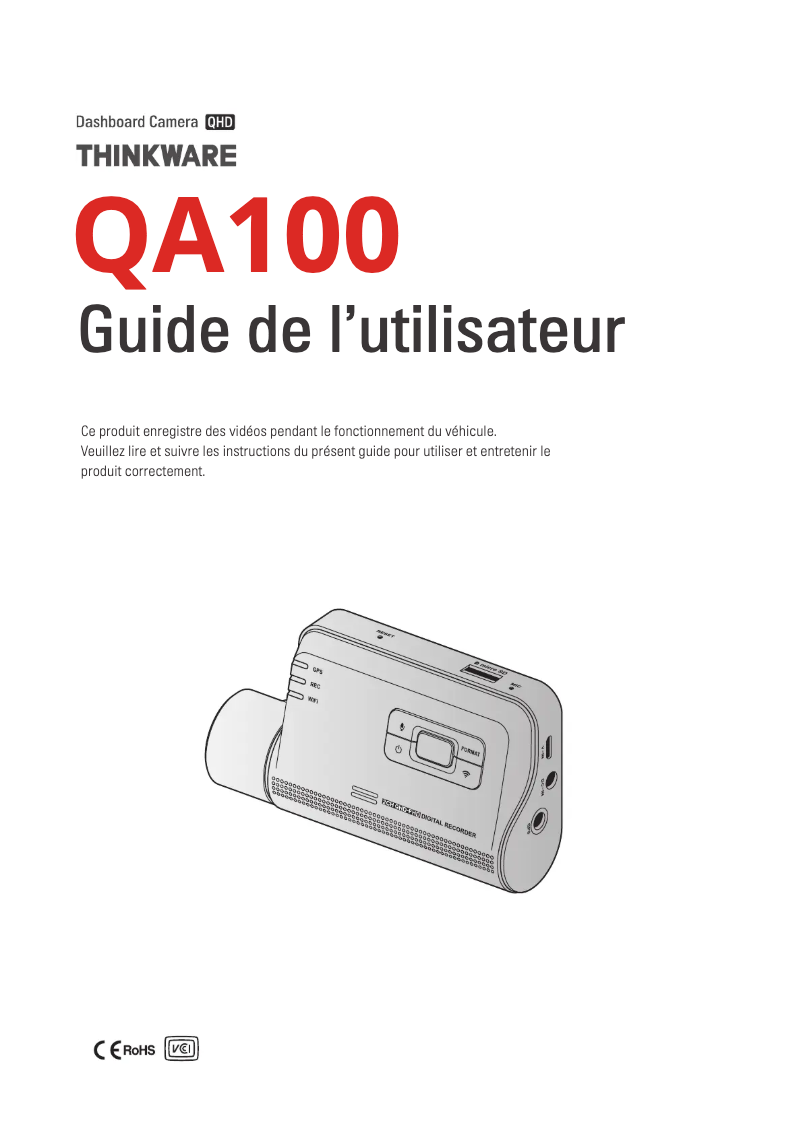 Image de la première page du manuel de l'appareil QA100