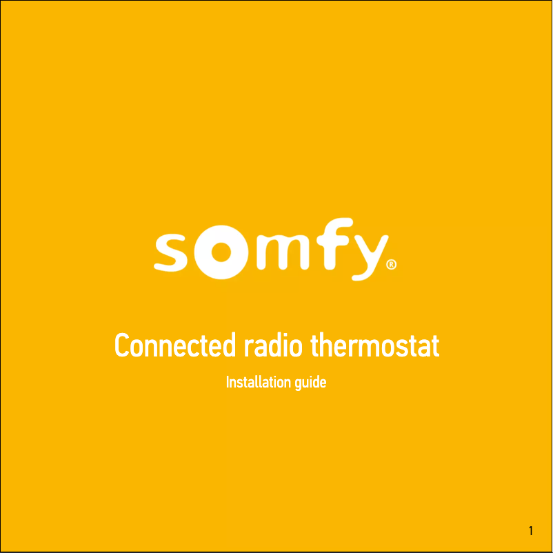 Page n°1 - Manuel utilisateur Somfy Connected radio thermostat