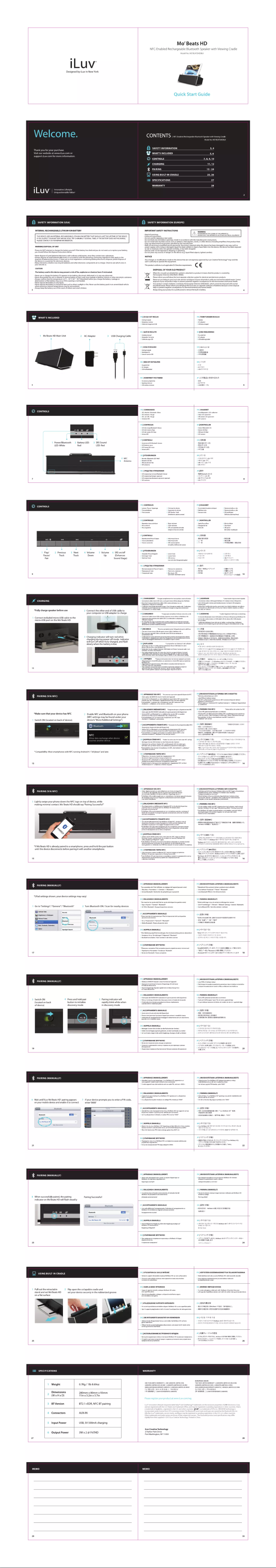 Page 1 de la notice Manuel utilisateur iLuv Mo'Beats HD ISP255