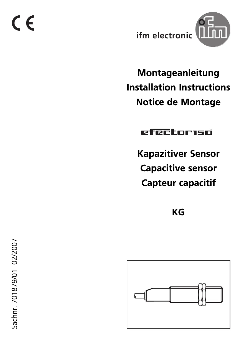 Page 1 de la notice Manuel utilisateur IFM KG5046