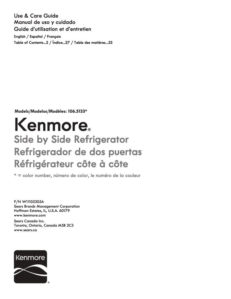 Page 1 de la notice Manuel utilisateur Kenmore 51332