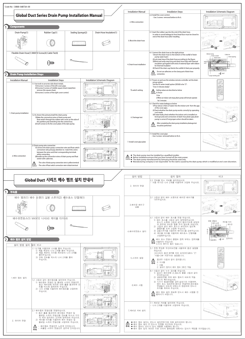 Page 1 de la notice Manuel utilisateur Samsung MDP-G075SQ
