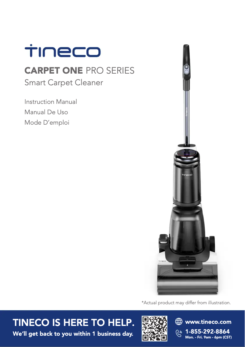 Page 1 de la notice Manuel utilisateur Tineco CARPET ONE Pro