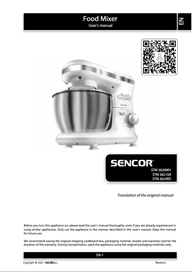 Page n°1 - Manuel utilisateur Sencor STM 3624RD