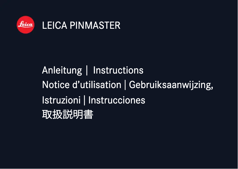 Page 1 de la notice Manuel utilisateur Leica Pinmaster II