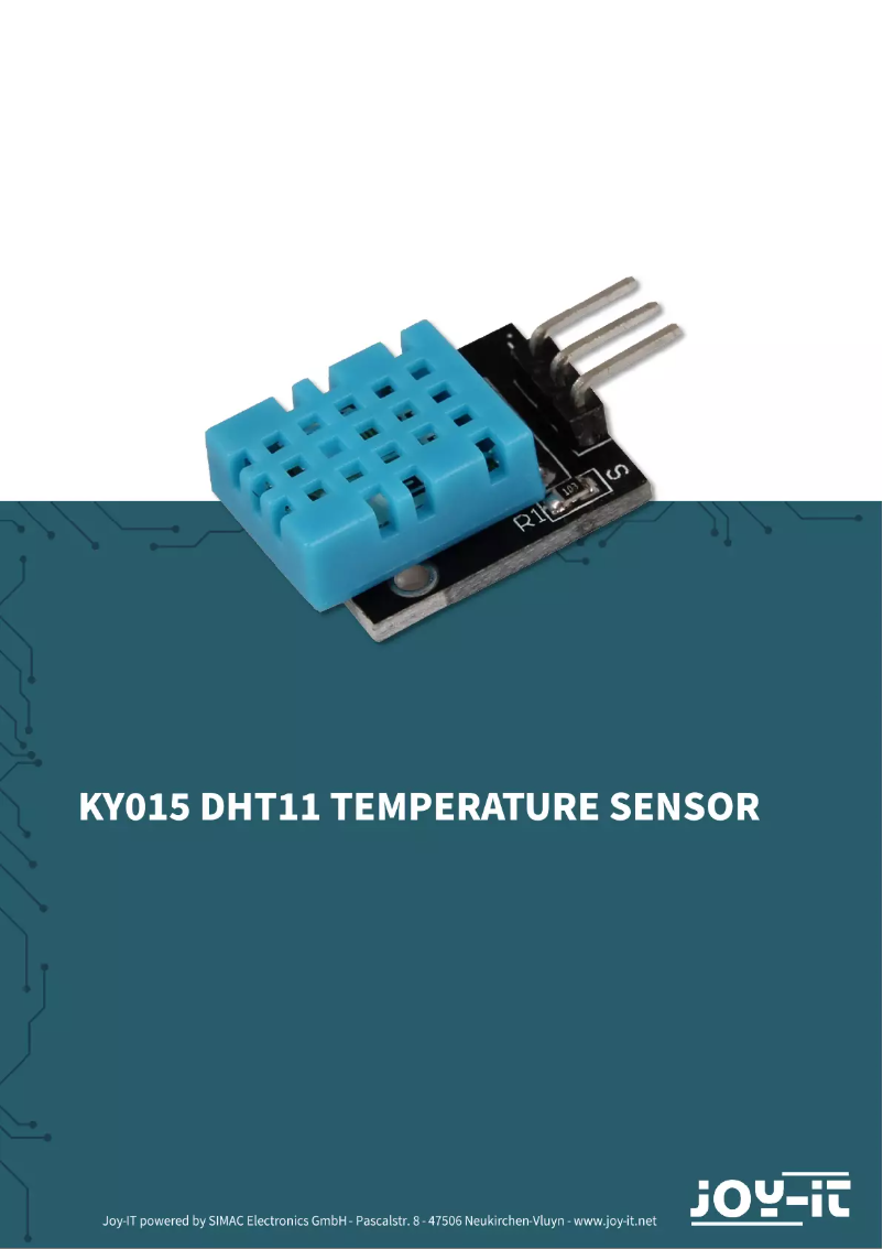 Page 1 de la notice Manuel utilisateur Joy-It SEN-KY015TF