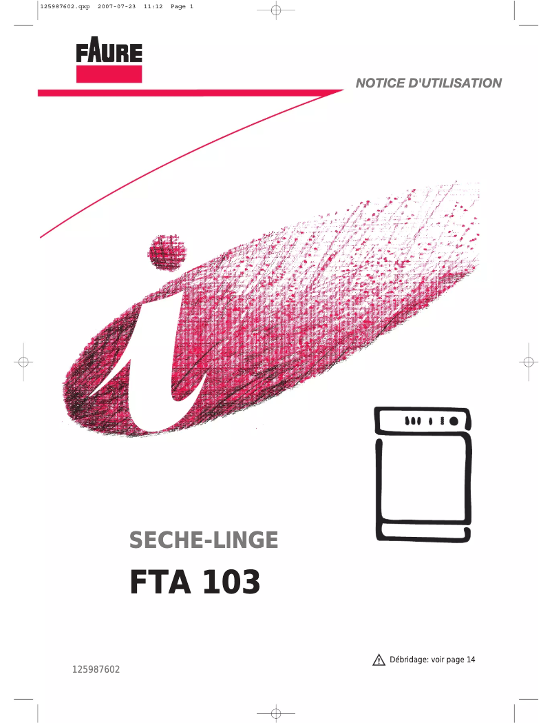 Image de la première page du manuel de l'appareil FTA103