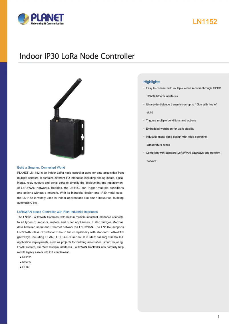 Image de la première page du manuel de l'appareil LN1152