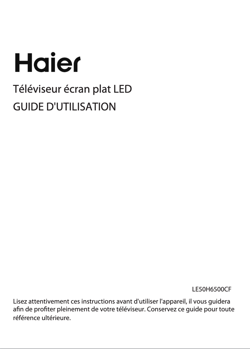 Page 1 de la notice Manuel utilisateur Haier LE39B7000C