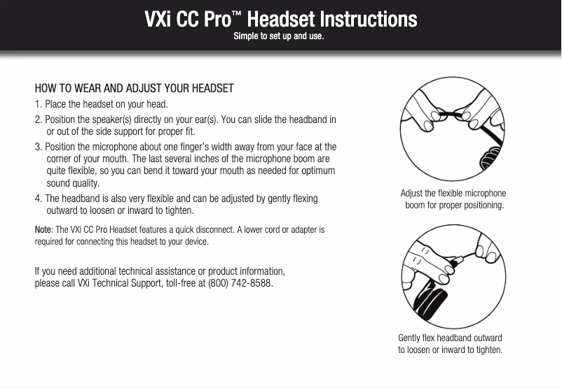 Image de la première page du manuel de l'appareil VXi CC Pro