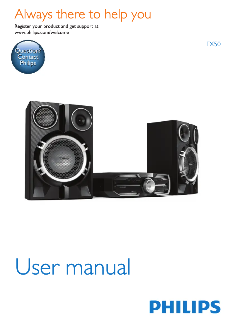 Page 1 de la notice Manuel utilisateur Philips FX50