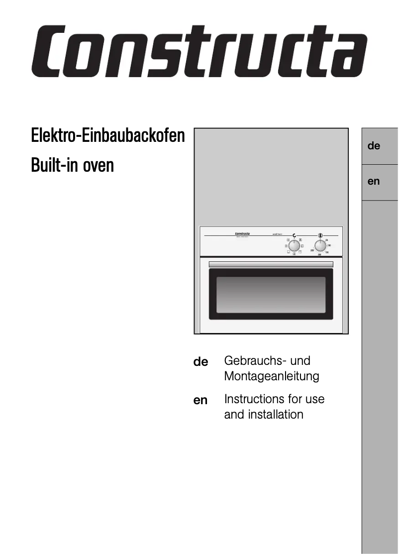 Page 1 de la notice Manuel utilisateur Constructa CF74850