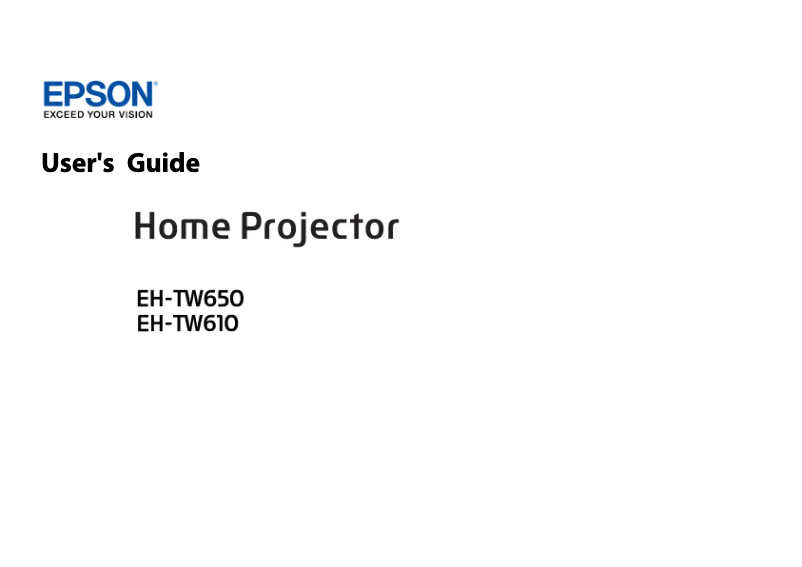 Page 1 de la notice Manuel utilisateur Epson EH-TW610