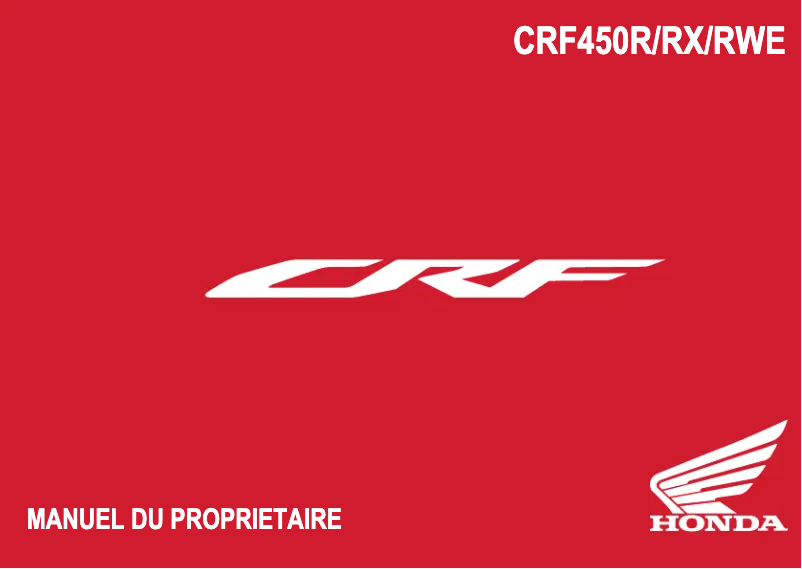 Imagen de la primera página del manual del dispositivo CRF450R (2024)