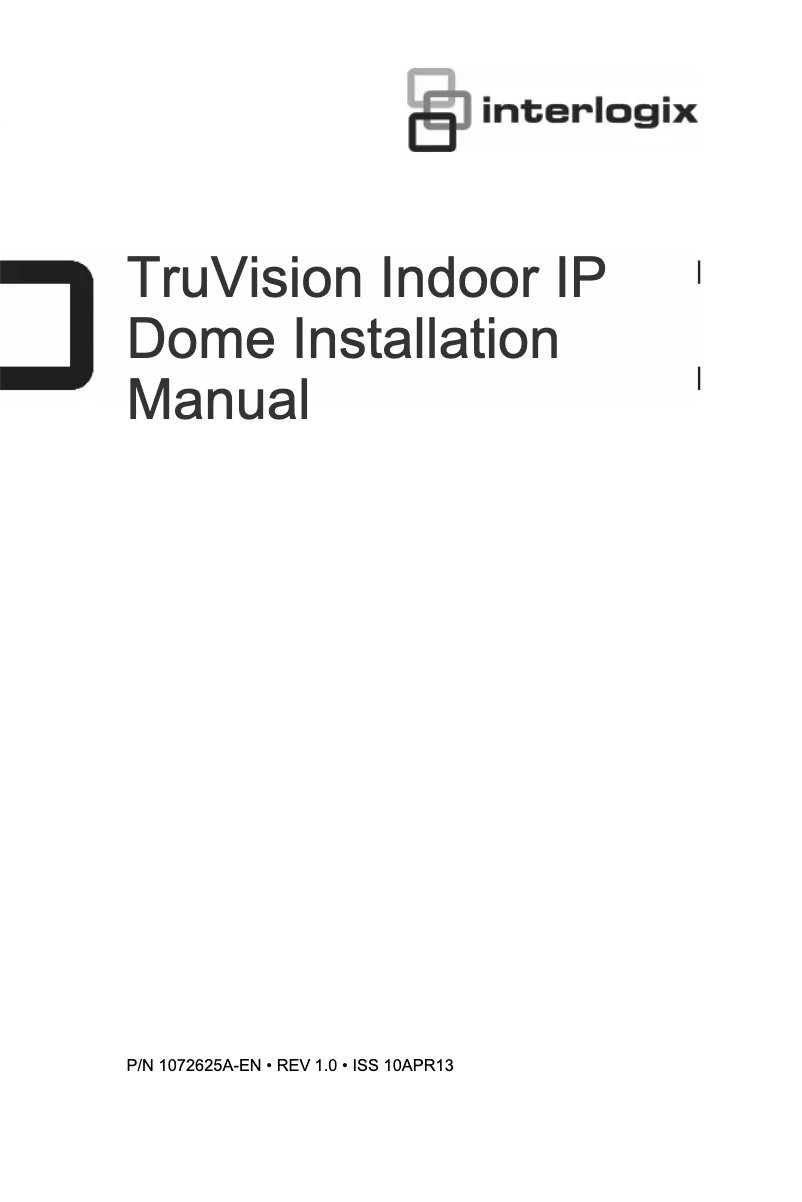Page n°1 - Manuel utilisateur Interlogix TruVision TVD-3105